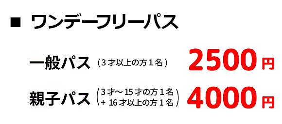 フリーパス価格